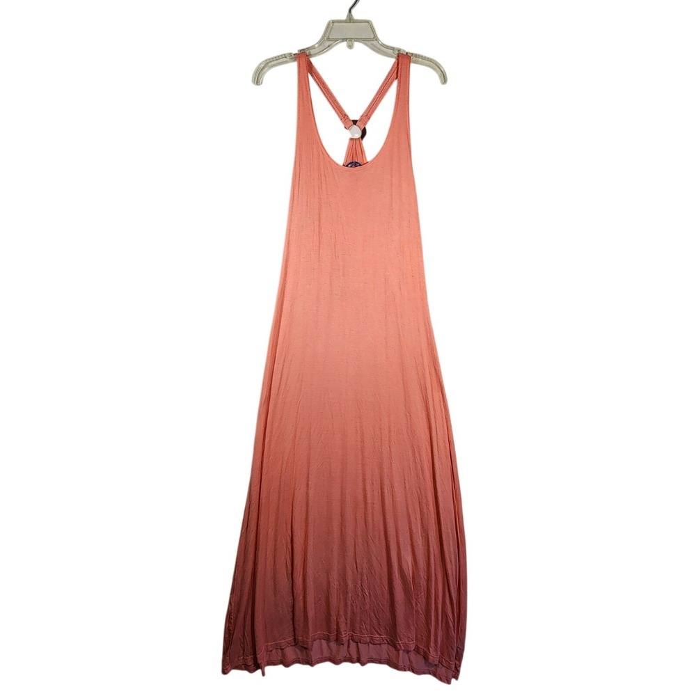 White Mark NWT Womens XL Maxi Dress Coral Ring Back Boho Beach Resort Sleeveless